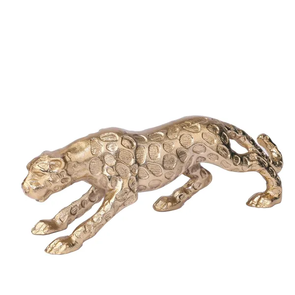 Gold_Aluminum_Casting_Panther_Sculpture_(33L_X_23W_X_12H_Cm)