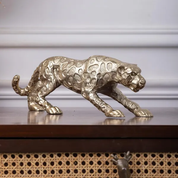 Gold_Aluminum_Casting_Panther_Sculpture_(33L_X_23W_X_12H_Cm)