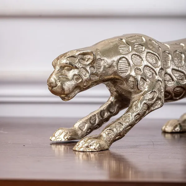 Gold_Aluminum_Casting_Panther_Sculpture_(33L_X_23W_X_12H_Cm)