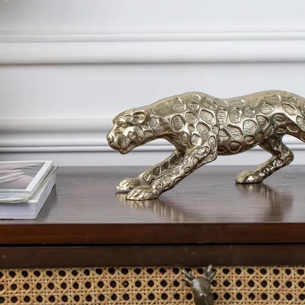 Gold_Aluminum_Casting_Panther_Sculpture_(33L_X_23W_X_12H_Cm)