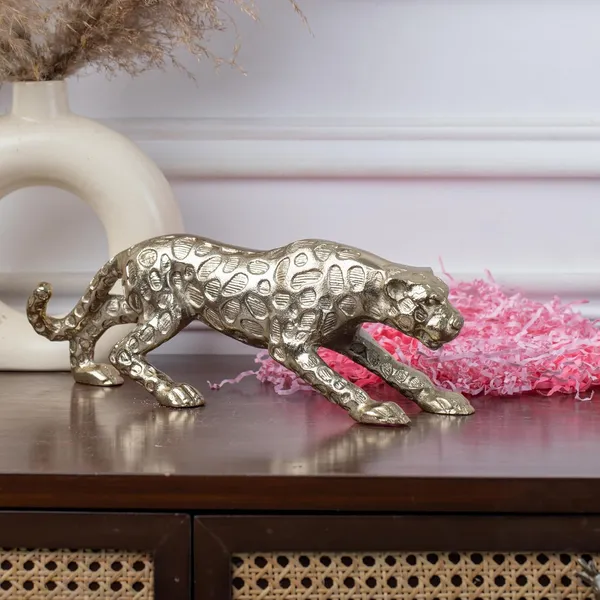 Gold_Aluminum_Casting_Panther_Sculpture_(33L_X_23W_X_12H_Cm)