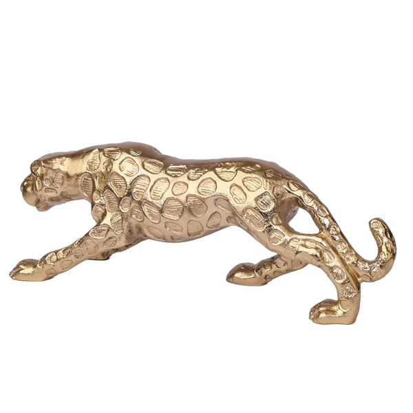 Gold_Aluminum_Casting_Panther_Sculpture_(33L_X_23W_X_12H_Cm)