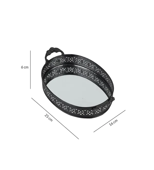 Black_Decorative_Oval_Shape_Mirrored_Vanity_Tray_With_Metal_Filigree_Design_(25L_X_16W_X_6H_Cm)