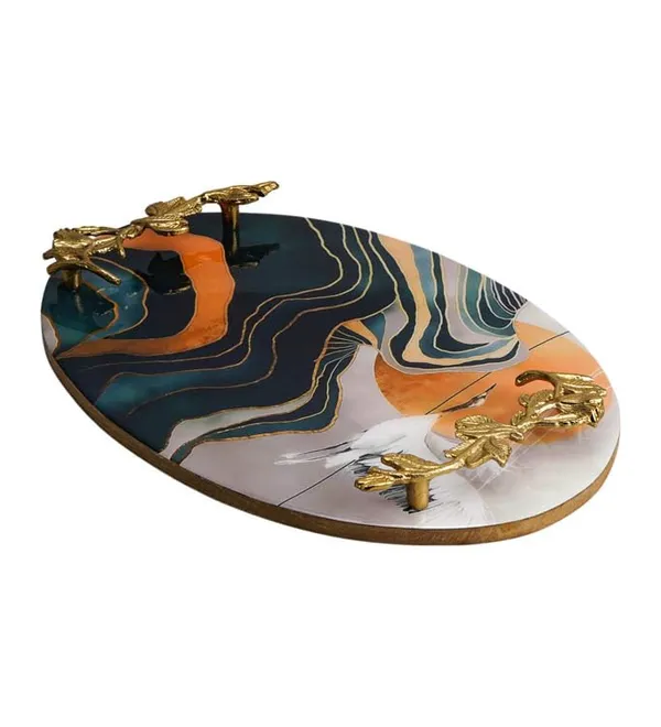 Multicolor_Oval_Mango_Wooden_Natural_Finish_With_Handcrafted_Gold_Casting_Handles_Decorative_Serving_Tray_(38L_X_26W_X_4H_Cm)