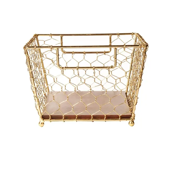 Gold_Wire_Wood_Base_Storage_Organizer_(30_X_23_X_15_Cm)