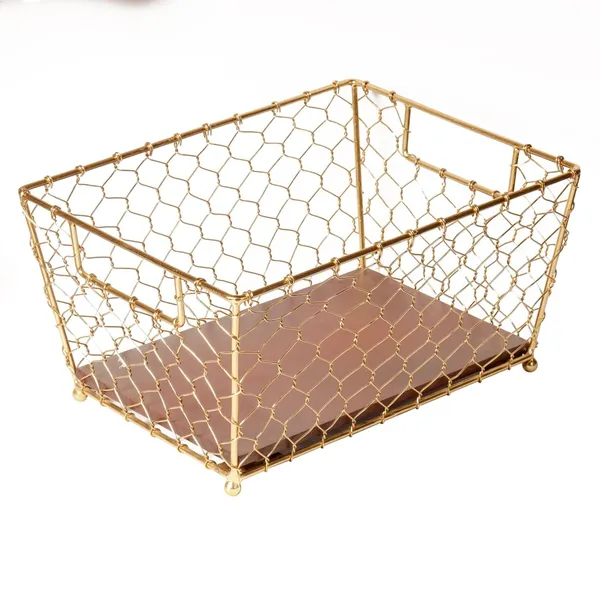 Gold_Wire_Wood_Base_Storage_Organizer_(30_X_23_X_15_Cm)