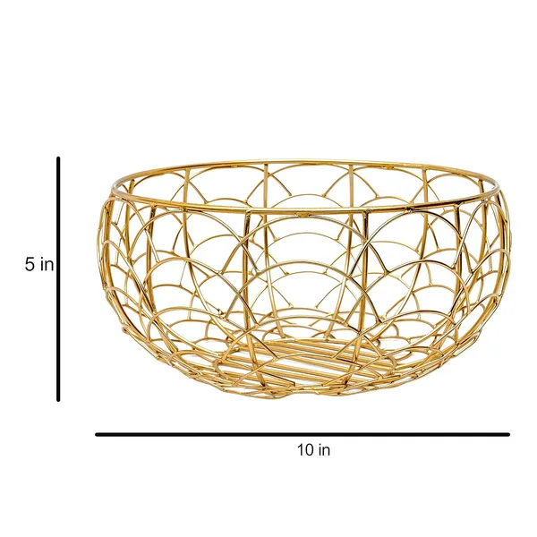 Gold_Plated_Multi-Purpose_Metal_Round_Wire_Decorative_Fruit_Basket_(25D_X_25W_X_12.7H_Cm)