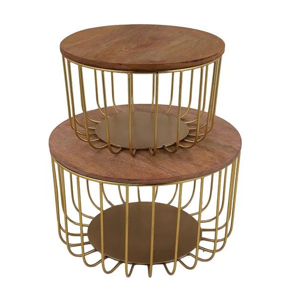 Gold_Plated_Nested_Wire_Wood_Baskets_Trays_(Set_Of_2)_(25D_X_25W_X_16H_Cm)