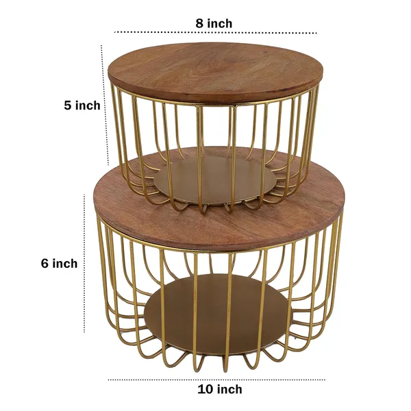Gold_Plated_Nested_Wire_Wood_Baskets_Trays_(Set_Of_2)_(25D_X_25W_X_16H_Cm)