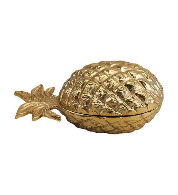 Gold_Plated_Aluminium_Casting_Pineapple_Tealight_Candle_Holder_(18L_X_10W_X_9H_Cm)