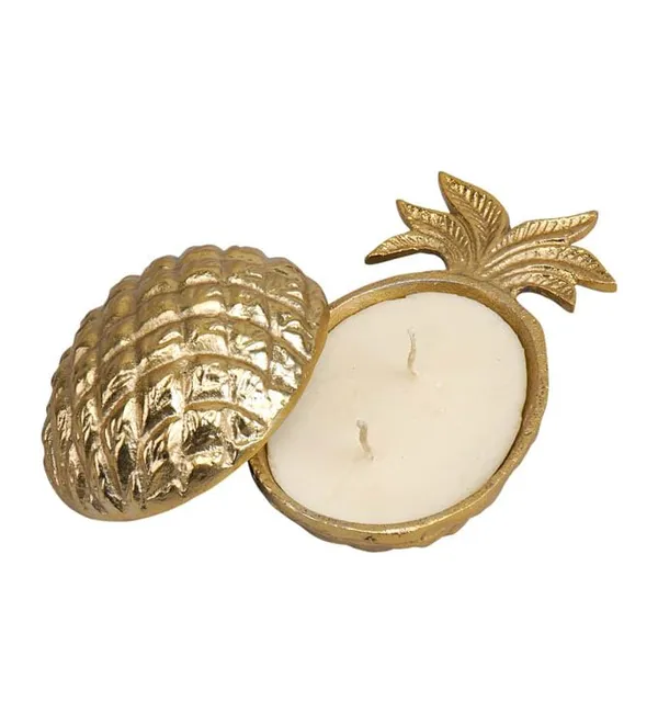 Gold_Plated_Aluminium_Casting_Pineapple_Tealight_Candle_Holder_(18L_X_10W_X_9H_Cm)
