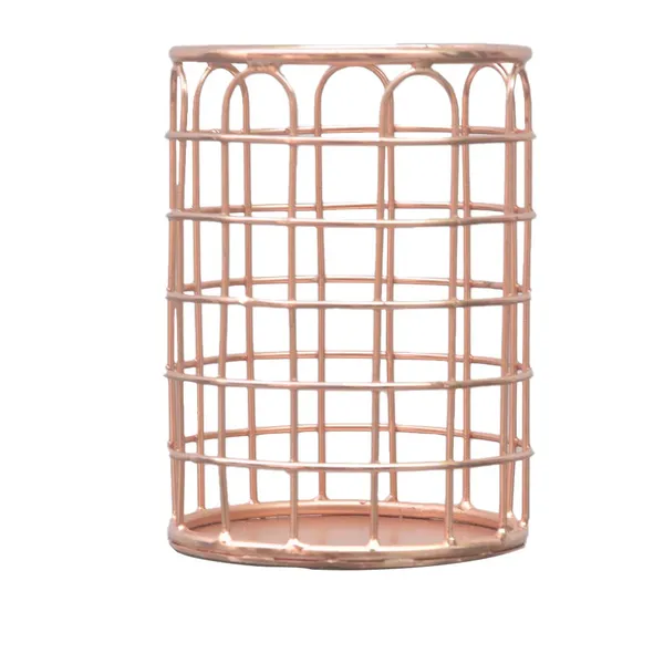 Rose_Gold_Wire_Metal_Pen_And_Pencil_Cutlery_Holde_(‎28_X_8_X_28_Cm)
