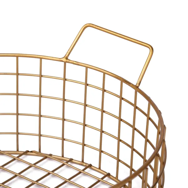 Golden_Multi-Purpose_Metal_&_Wire_Basket_(24.1D_X_25.4W_X_12.7H_Cm)
