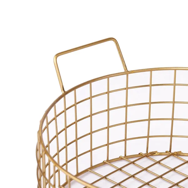 Golden_Multi-Purpose_Metal_&_Wire_Basket_(24.1D_X_25.4W_X_12.7H_Cm)