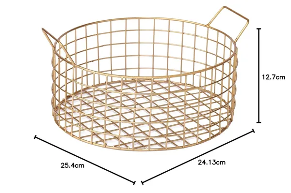 Golden_Multi-Purpose_Metal_&_Wire_Basket_(24.1D_X_25.4W_X_12.7H_Cm)