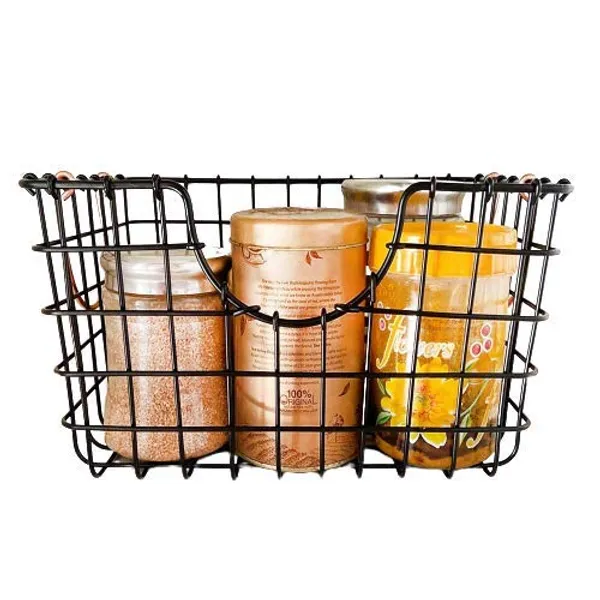 Black_Metal_Wire_Storage_Basket_With_Copper_Handle_(54.8D_X_74.2W_X_41.9H_Cm)