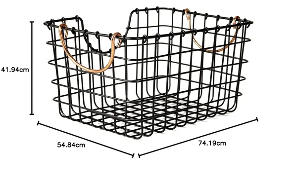 Black_Metal_Wire_Storage_Basket_With_Copper_Handle_(54.8D_X_74.2W_X_41.9H_Cm)
