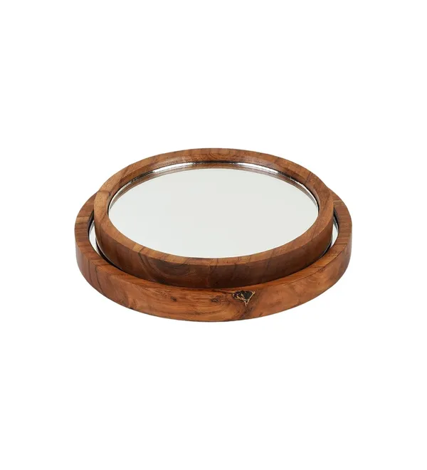 Brown_Round_Mirror_Vanity_Tray_Set_With_Wood_Frame_(25L_X_25W_X_4H_Cm)