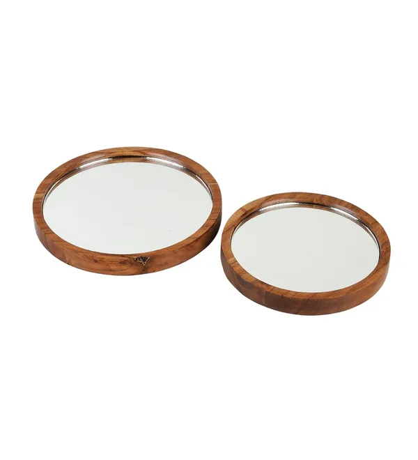 Brown_Round_Mirror_Vanity_Tray_Set_With_Wood_Frame_(25L_X_25W_X_4H_Cm)