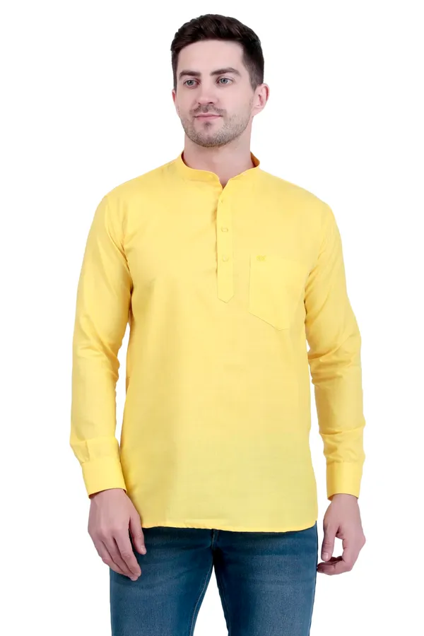 Ethno_Men�s_Cotton_Blend_Solid_Casual_Regular_Fit_Mandarin_Collar_Short_Kurta_for_Daily_&_Occasion_Use,_Pack_of_2,_(Mehndi_&_Mustard,_L)