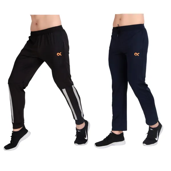 Eagle/Falcon_Men_Mid_Rise_Lycra_Joggers/Open_Bottom_Track_Pants_|_Zipper_Pocket_|_Casual,_Gym_&_Lounge_Wear_(Black_&_Navy,_XL)