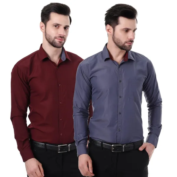 Maroon_&_Slate_Blue_Austin_Regular_Fit_Cotton_Blend_Formal_Shirt_With_Pocket_For_Men_(Pack_Of_2)