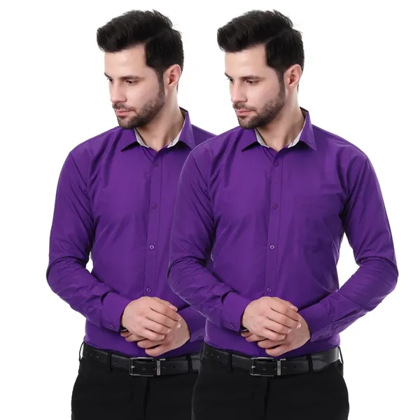 Pastel_Purple_Austin_Regular_Fit_Cotton_Blend_Formal_Shirt_With_Pocket_For_Men_(Pack_Of_2)