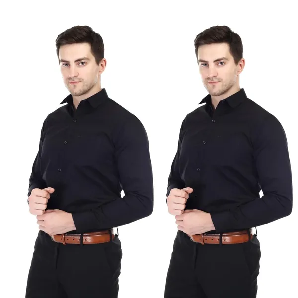 Black_Clifton_Cotton_Blend_Shirt_Formal_Shirt_With_Pocket_For_Men_(Pack_Of_2)