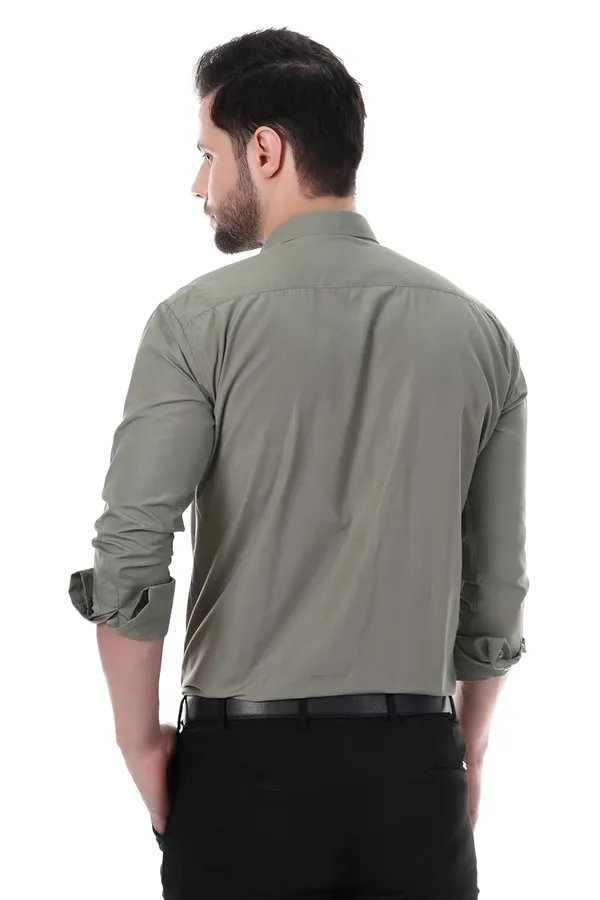 Grayish_Olive_Clifton_Cotton_Blend_Shirt_Formal_Shirt_With_Pocket_For_Men