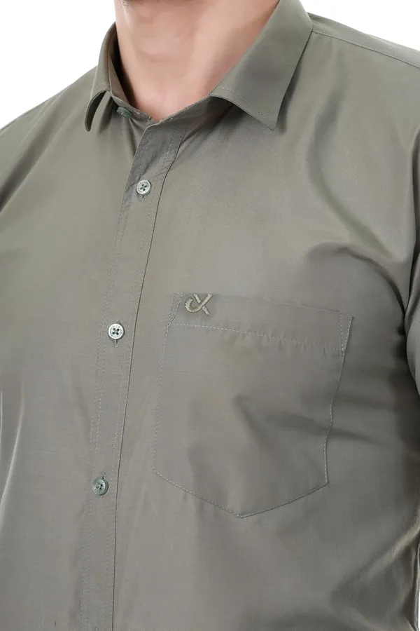 Grayish_Olive_Clifton_Cotton_Blend_Shirt_Formal_Shirt_With_Pocket_For_Men