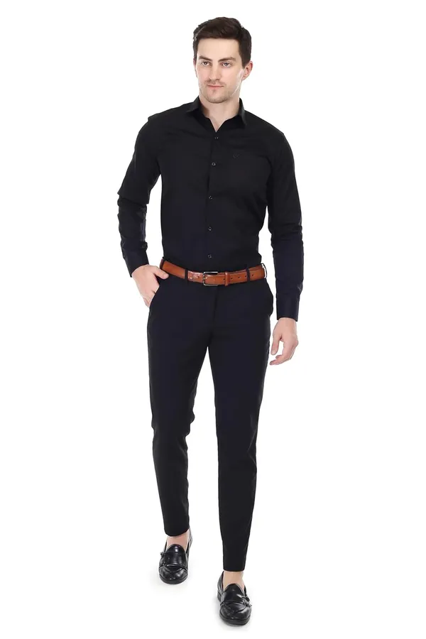 Black_Ozark_Cotton_Slim_Fit_Formal_Shirt_With_Pocket_For_Men