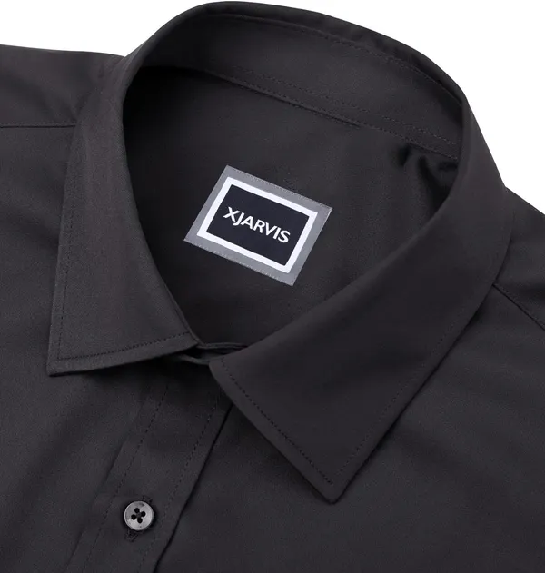 Black_Ozark_Cotton_Slim_Fit_Formal_Shirt_With_Pocket_For_Men