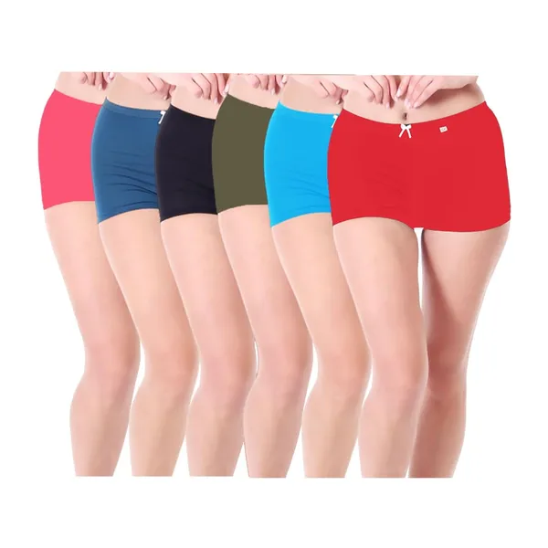 Pack_Of_6_Multicolor_High_Coverage_Super_Combed_Cotton_Stretch_Mid_Waist_Boy_Shorts_For_Women