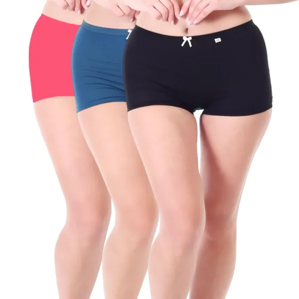 Pack_Of_3_Multicolor_High_Coverage_Super_Combed_Cotton_Stretch_Mid_Waist_Boy_Shorts_For_Women