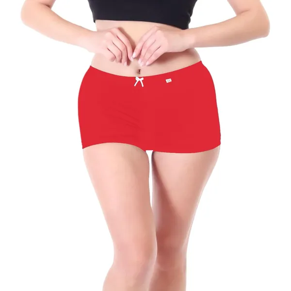 Red_High_Coverage_Super_Combed_Cotton_Stretch_Mid_Waist_Boy_Shorts_For_Women