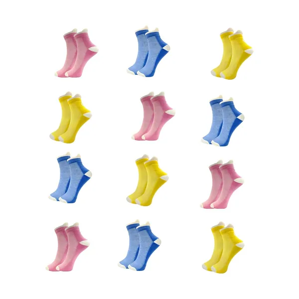 Multicolor_Half_Terry_Cushioned_Sole_Mexico_Ankle_Socks_For_Women_(Pack_Of_12)
