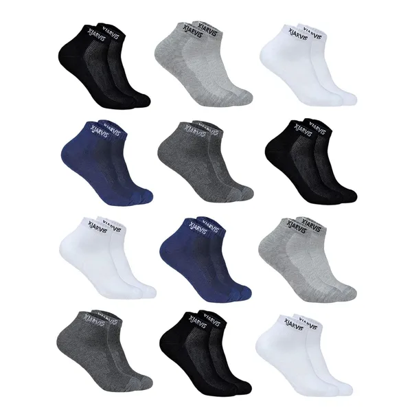 Multicolor_Cushioned_Half_Terry_Ankle_Length_Socks_For_Men_&_Women_(Pack_Of_12)