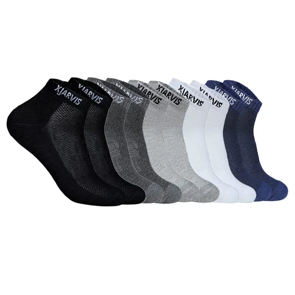 Multicolor_Cushioned_Half_Terry_Ankle_Length_Socks_For_Men_&_Women_(Pack_Of_5)