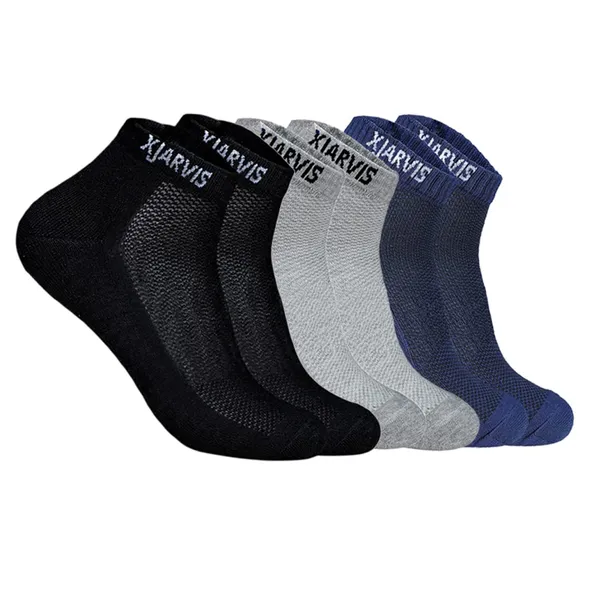 Multicolor_Cushioned_Half_Terry_Ankle_Length_Socks_For_Men_&_Women_(Pack_Of_3)