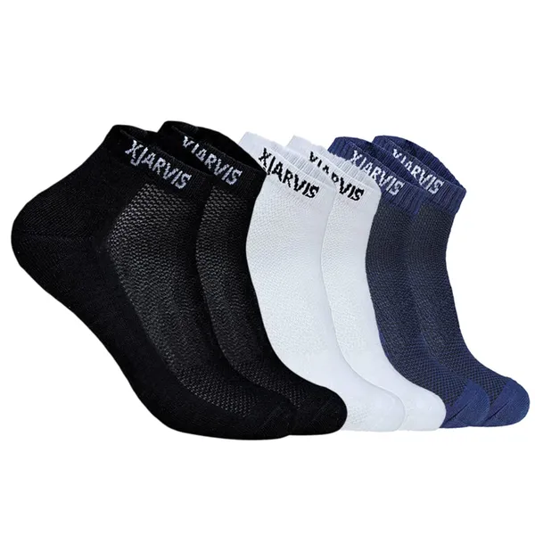 Multicolor_Cushioned_Half_Terry_Ankle_Length_Socks_For_Men_&_Women_(Pack_Of_3)