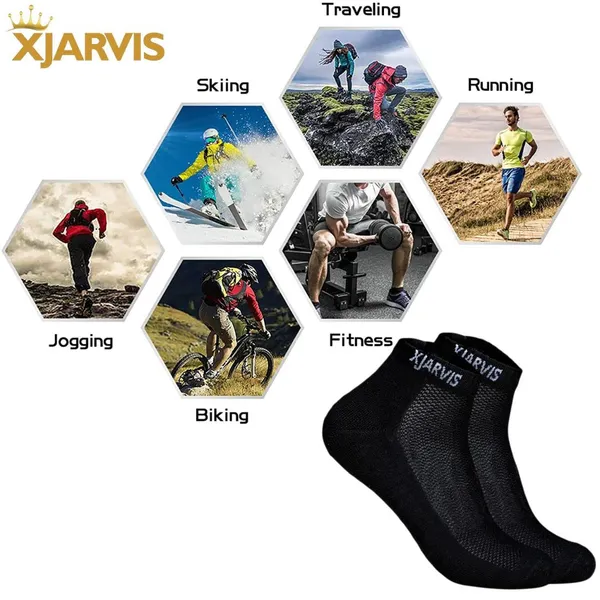 Black_Cushioned_Half_Terry_Ankle_Length_Socks_For_Men_&_Women_(Pack_Of_10)