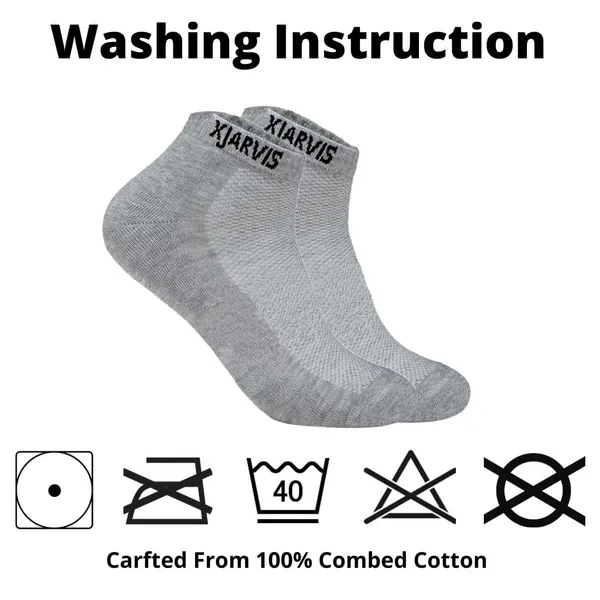 Grey_Cushioned_Half_Terry_Ankle_Length_Socks_For_Men_&_Women_(Pack_Of_3)