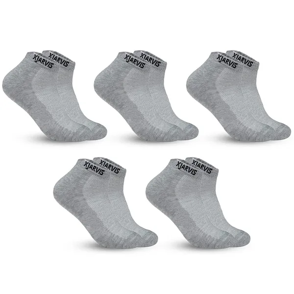 Grey_Cushioned_Half_Terry_Ankle_Length_Socks_For_Men_&_Women_(Pack_Of_5)