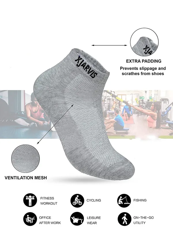 Grey_Cushioned_Half_Terry_Ankle_Length_Socks_For_Men_&_Women_(Pack_Of_5)