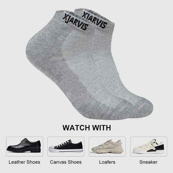 Grey_Cushioned_Half_Terry_Ankle_Length_Socks_For_Men_&_Women_(Pack_Of_5)