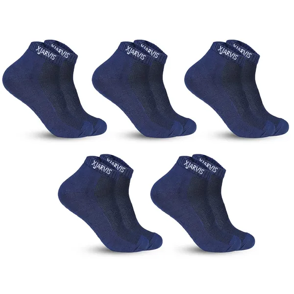 Navy_Cushioned_Half_Terry_Ankle_Length_Socks_For_Men_&_Women_(Pack_Of_5)