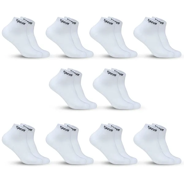 White_Cushioned_Half_Terry_Ankle_Length_Socks_For_Men_&_Women_(Pack_Of_10)
