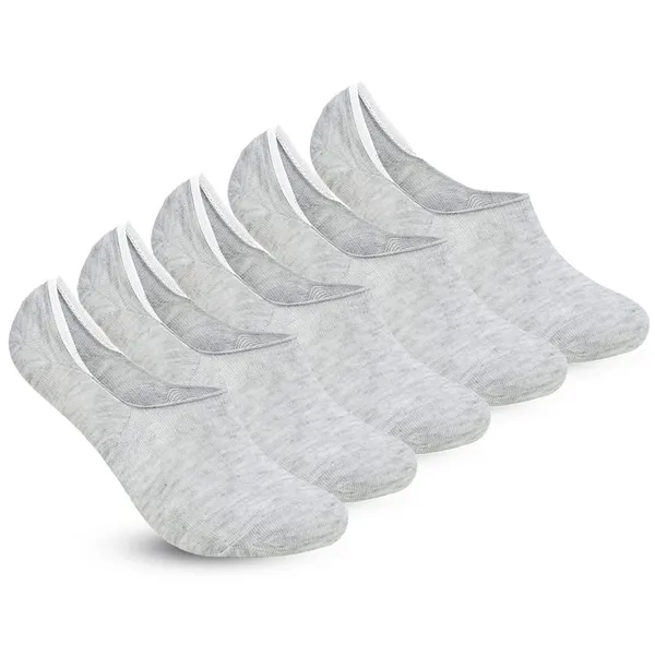 Grey_Combed_Cotton_No_Show_Low_Cut_Loafer_Socks_For_Men_&_Women_(Pack_Of_5)