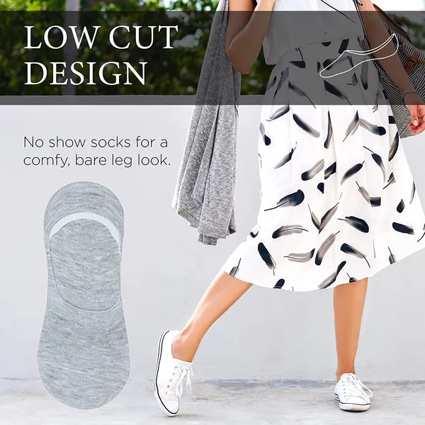 Grey_Combed_Cotton_No_Show_Low_Cut_Loafer_Socks_For_Men_&_Women_(Pack_Of_5)