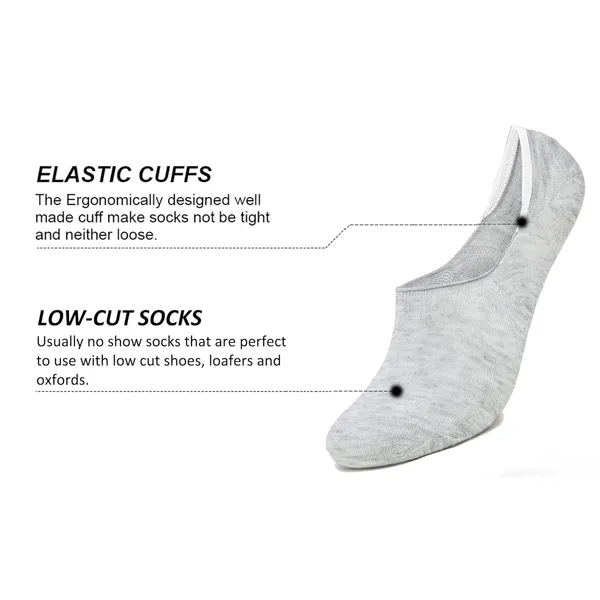Grey_Combed_Cotton_No_Show_Low_Cut_Loafer_Socks_For_Men_&_Women_(Pack_Of_5)